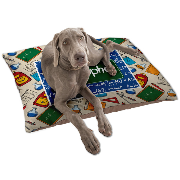 Custom Math Lesson Dog Bed - Large w/ Name or Text