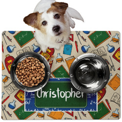 Math Lesson Dog Food Mat - Medium w/ Name or Text