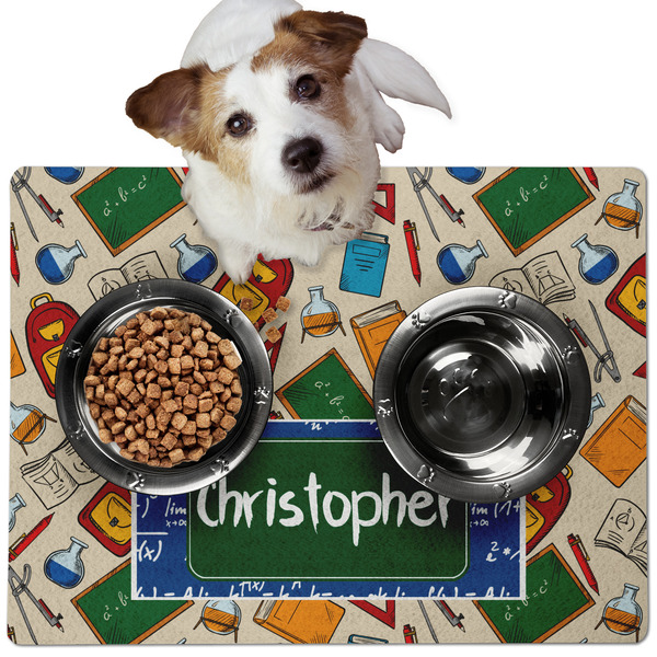 Custom Math Lesson Dog Food Mat - Medium w/ Name or Text