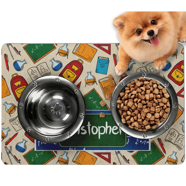 Custom Math Lesson Dog Food Mat - Small w/ Name or Text