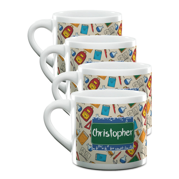 Custom Math Lesson Double Shot Espresso Cups - Set of 4 (Personalized)