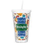 Math Lesson Double Wall Tumbler with Straw (Personalized)