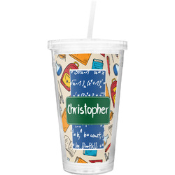 Math Lesson Double Wall Tumbler with Straw (Personalized)