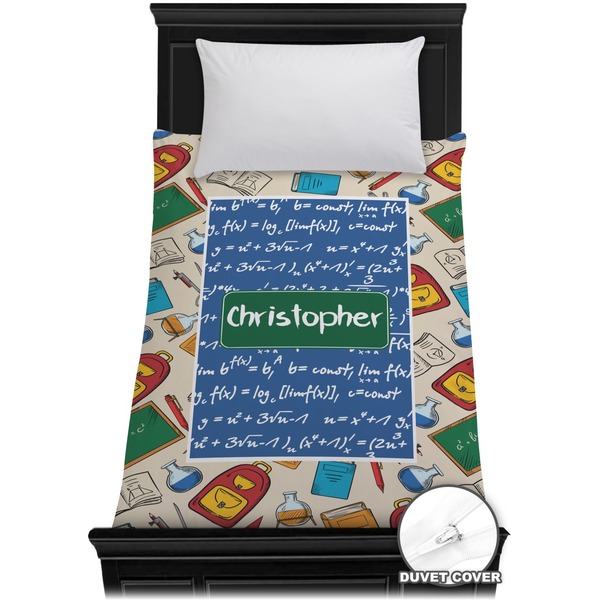 Custom Math Lesson Duvet Cover - Twin (Personalized)