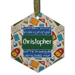 Math Lesson Flat Glass Ornament - Hexagon w/ Name or Text
