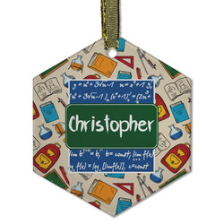 Math Lesson Flat Glass Ornament - Hexagon w/ Name or Text