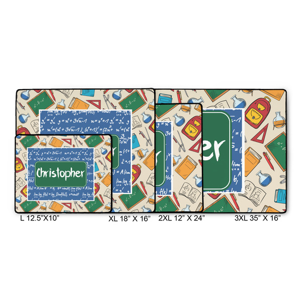 Math Lesson Gaming Mats - SIZE CHART