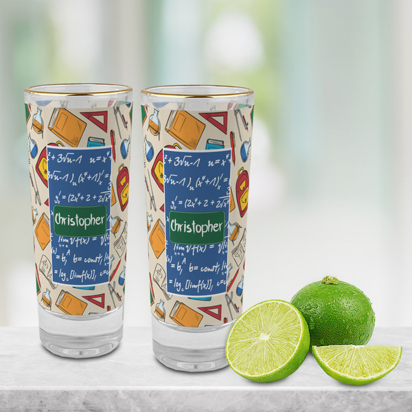 Math Lesson Glass Shot Glass - 2 oz - LIFESTYLE