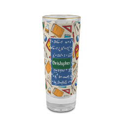 Math Lesson 2 oz Shot Glass -  Glass with Gold Rim - Single (Personalized)