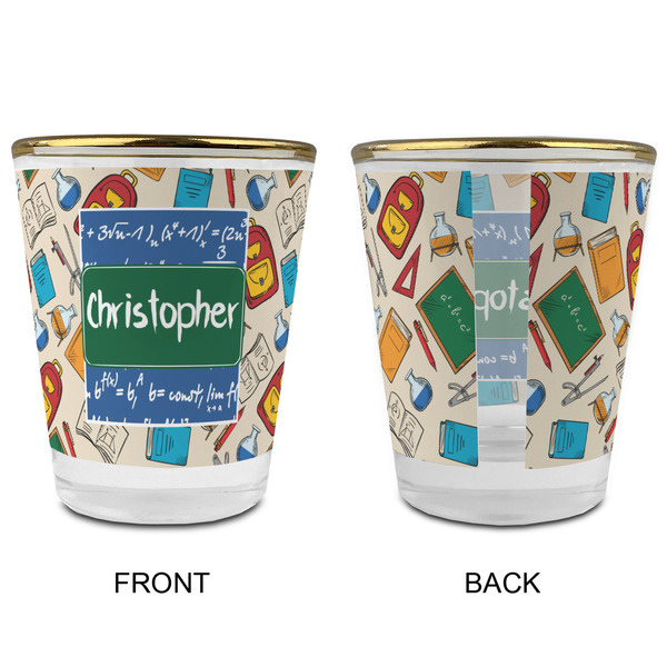 Math Lesson Glass Shot Glass - with gold rim - APPROVAL