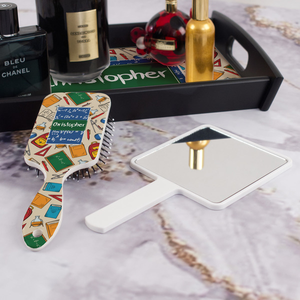 Math Lesson Hair Brush - With Hand Mirror