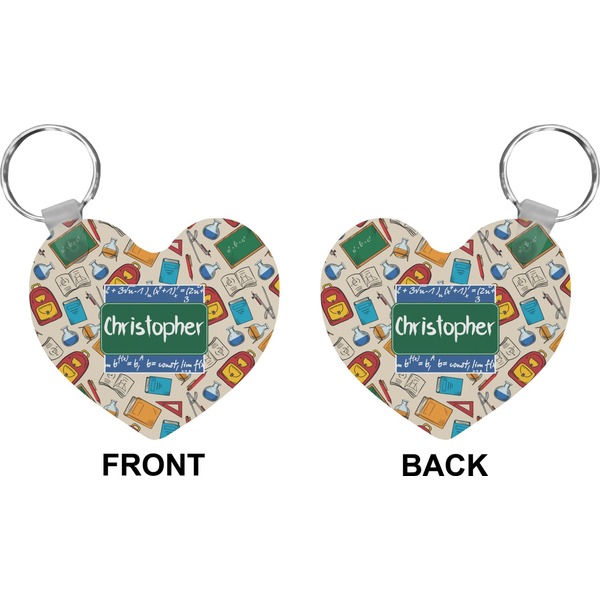 Math Lesson Heart Keychain (Front + Back)