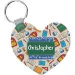 Math Lesson Heart Plastic Keychain w/ Name or Text