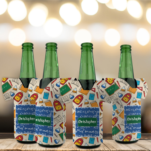 Math Lesson Jersey Bottle Cooler - Set of 4 - LIFESTYLE