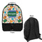 Math Lesson Large Backpack - Black - Front & Back View