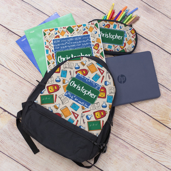 Math Lesson Large Backpack - Black - With Stuff