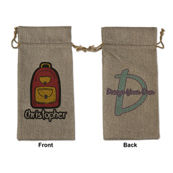 Math Lesson Large Burlap Gift Bag - Front & Back (Personalized)