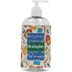 Math Lesson Plastic Soap / Lotion Dispenser (16 oz - Large - White) (Personalized)