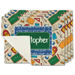 Math Lesson Single-Sided Linen Placemat - Set of 4 w/ Name or Text