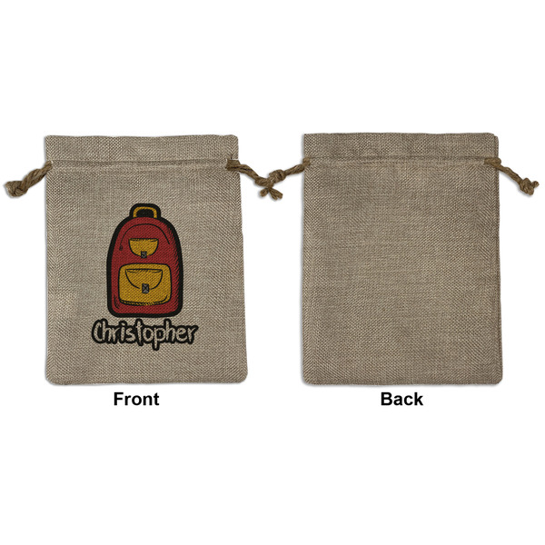 Math Lesson Medium Burlap Gift Bag - Front Approval