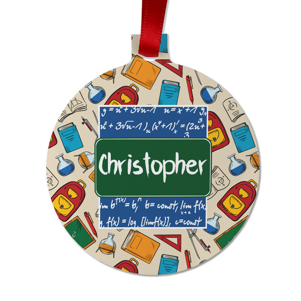Custom Math Lesson Metal Ball Ornament - Double Sided w/ Name or Text