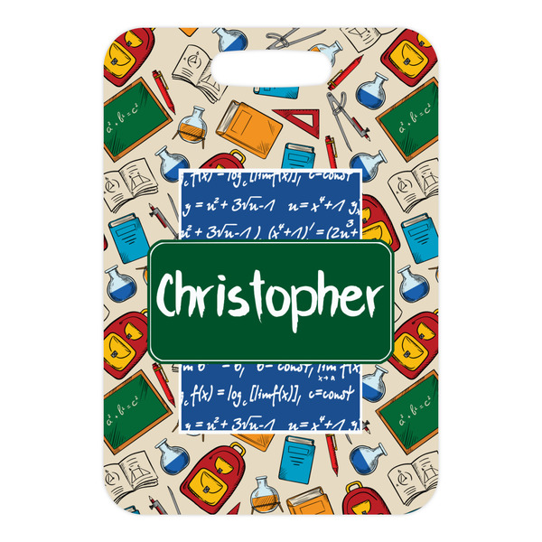 Math Lesson Metal Luggage Tag - Front Without Strap