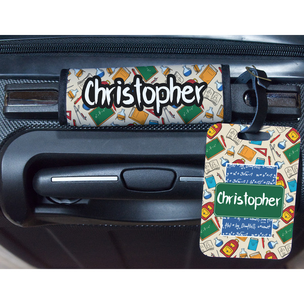 Math Lesson Metal Luggage Tag & Handle Wrap - In Context