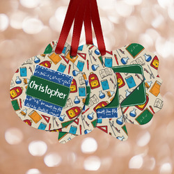Math Lesson Metal Ornaments - Double Sided w/ Name or Text