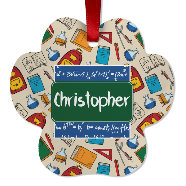 Custom Math Lesson Metal Paw Ornament - Double Sided w/ Name or Text