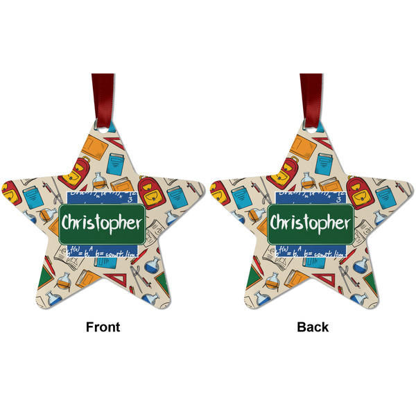 Math Lesson Metal Star Ornament - Front and Back
