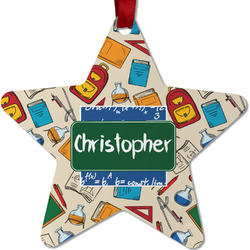Math Lesson Metal Star Ornament - Double Sided w/ Name or Text