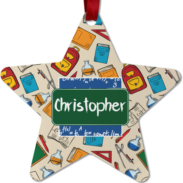 Custom Math Lesson Metal Star Ornament - Double Sided w/ Name or Text