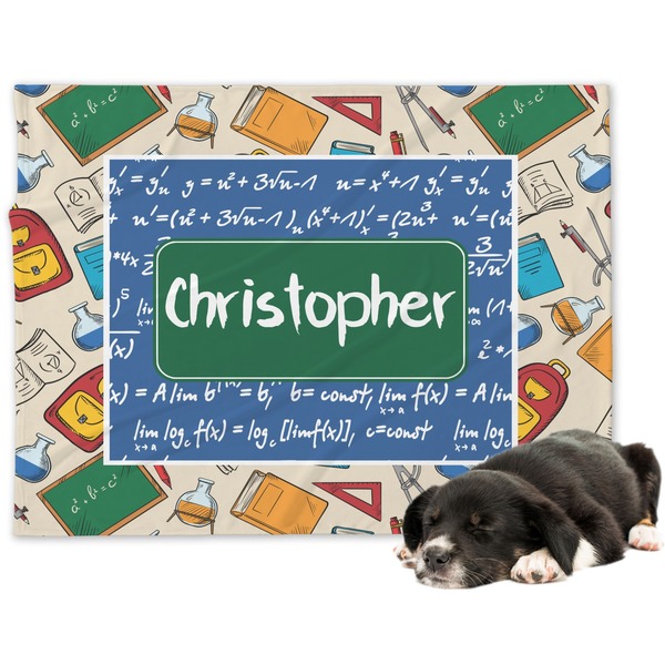 Custom Math Lesson Dog Blanket - Large (Personalized)