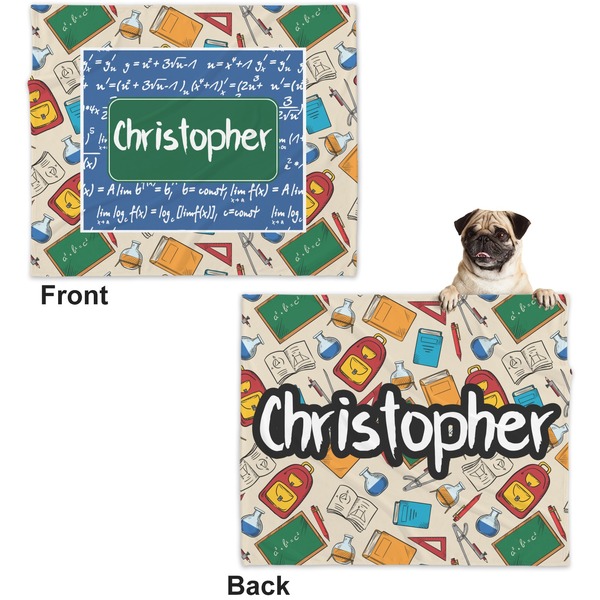 Math Lesson Microfleece Dog Blanket - Large- Front & Back