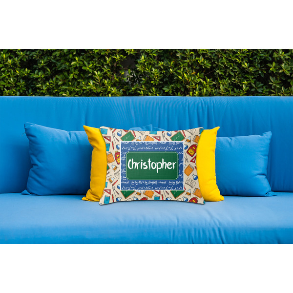 Math Lesson Outdoor Throw Pillow  - LIFESTYLE (Rectangular - 20x14)