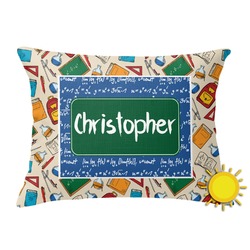 Math Lesson Outdoor Throw Pillow (Rectangular) (Personalized)