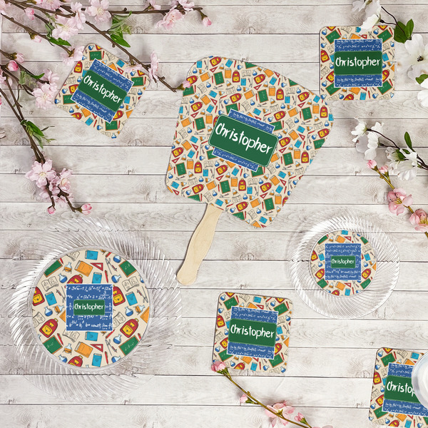 Math Lesson Party Supplies Combination Image - All items - Plates, Coasters, Fans
