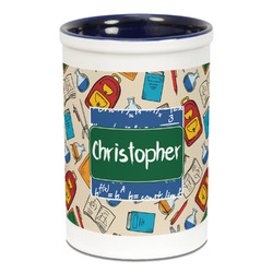Math Lesson Ceramic Pencil Holders - Blue