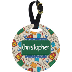 Math Lesson Plastic Luggage Tag - Round (Personalized)