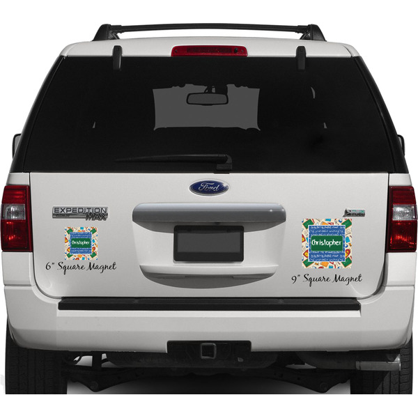 Math Lesson Personalized Square Car Magnets on Ford Explorer