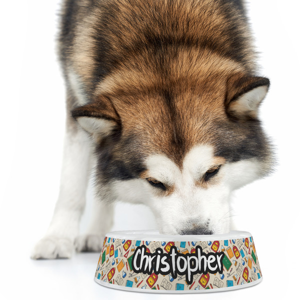 Math Lesson Plastic Pet Bowls - Large - LIFESTYLE