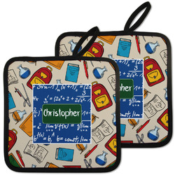 Math Lesson Pot Holders - Set of 2 w/ Name or Text