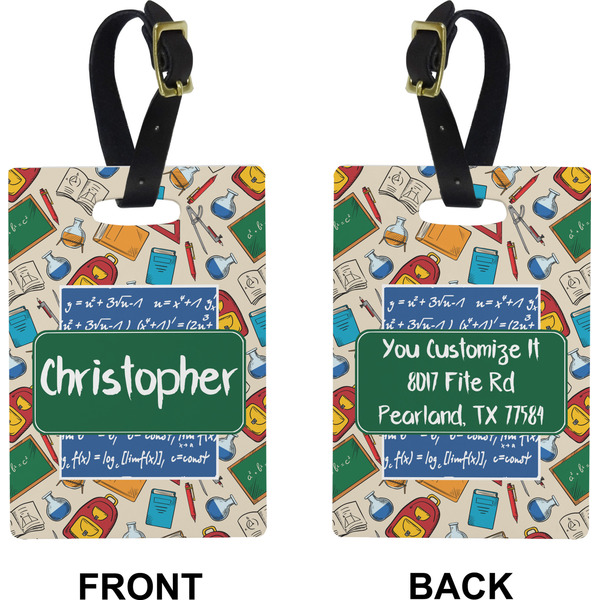 Math Lesson Rectangle Luggage Tag (Front + Back)