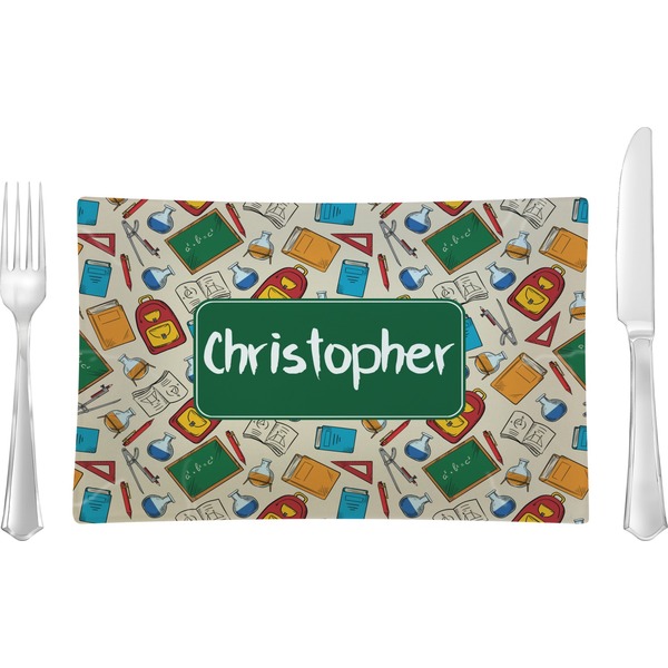 Custom Math Lesson Rectangular Glass Lunch / Dinner Plate - Single or Set (Personalized)