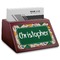 Math Lesson Red Mahogany Business Card Holder - Angle