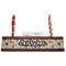 Math Lesson Red Mahogany Nameplates with Business Card Holder - Straight