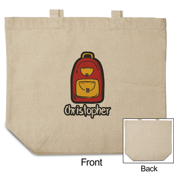Math Lesson Reusable Cotton Grocery Bag - Front & Back View