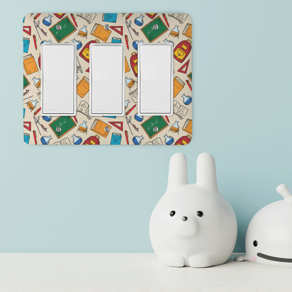 Math Lesson Rocker Light Switch Covers - Triple - IN CONTEXT