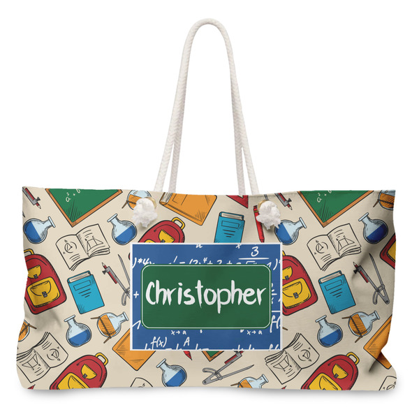 Custom Math Lesson Large Tote Bag with Rope Handles (Personalized)