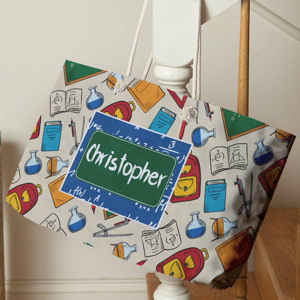 Math Lesson Large Rope Tote - Life Style